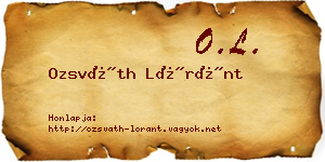 Ozsváth Lóránt névjegykártya