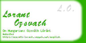 lorant ozsvath business card