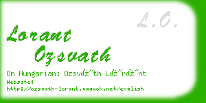 lorant ozsvath business card